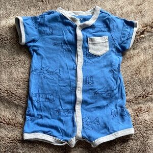 Carter's Blue Airplane Romper